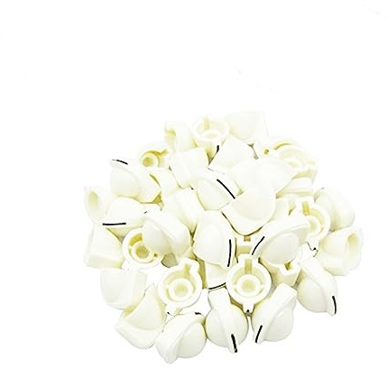 Abaodam 24pièces Boutons De Contrôle Pour Pédale Effet Ampli Blancs Boutons Pour Guitare Électrique Et Basse Fendu