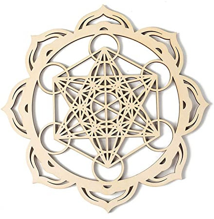 Pomurom Metatrons Würfel Wanddeko, 28CM Heilige Geometrie aus Wandkunst, Grid Board Spirituelle Symbol für Yoga Meditation Zuhause Schlafzimmer Wohnzimmer Wandschmuck Dekoration