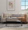 Hallowood Furniture Bewdley - Mesa auxiliar de metal negro con parte superior de cristal, estilo industrial, mesa central rectangular grande con estante para salas de estar modernas