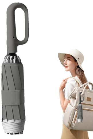 Regenschirm Im Karabiner-Griff-Design, Extra Großer, Winddichter Reise-Klappgolf, Tragbarer Kompakter Reiseschirm, Automatisch Zusammenklappbarer Regenschirm Mit Umgekehrtem Verschluss, Freihändiger R