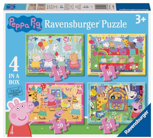 Ravensburger Peppa Wutz, Puzzle, 3 Jahre oder älter, Kinderpuzzle 3 Jahre, Kinderpuzzle, Geschenk für Kinder 3 Jahre, Ravensburger Puzzle, Jigsaw, 4 Puzzles in 1