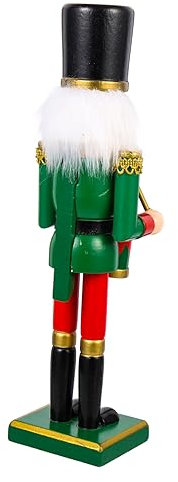 Cabilock Nut Toy Natale Schiaccianoci Soldato Legno Artigianato Ornamento Da Tavolo 30cm Decorazione Verde