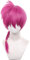 Rote Cosplay-Perücke, lange Perücke mit geflochtenem Haar und Pony, ideal für Anime-Cosplay und Halloween-Partys (Rot)