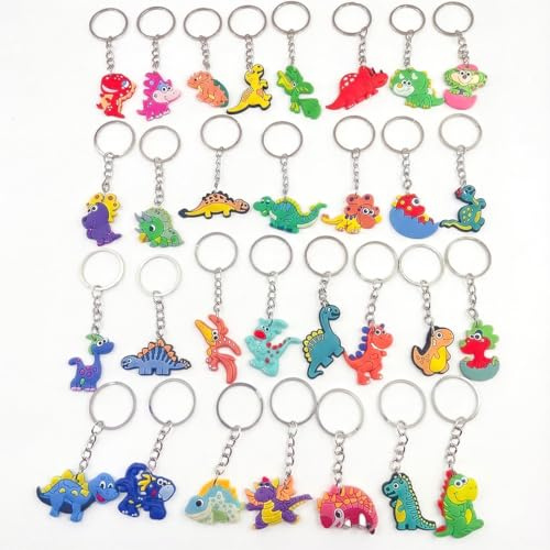 YAPKOLV Portachiavi Dinosauro Set da 30 Pezzi Regali per Feste di Compleanno Bambini, Idee Regalo per Bambini, Regali per Ragazzi