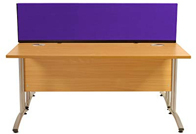 Panelwarehouse Straight Desk Divider Partition Screens Desktop - 5 Widths & 11 Double Sided Pinnable Fabric Colours (Violet, 1200mm x 400mm)
