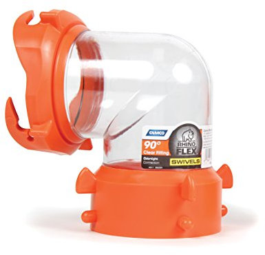 Camco 39857 RhinoFLEX Abwasserschlauch, 90 Grad, schwenkbar, transparent