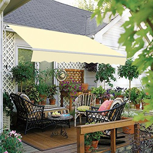 Green Bay 3 x 2.5m Manual Awning Garden Patio Canopy Sun Shade Shelter Retractable Cream