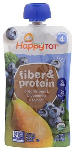 HAPPYTOT Organic Pear, Blueberry & Spinach, 4 oz