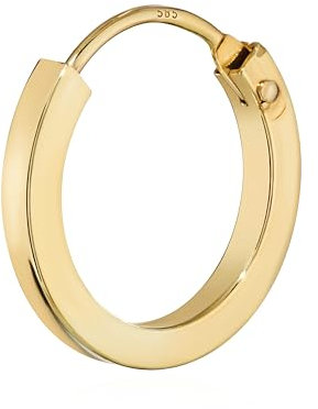 NKlaus EINZEL 585 gelb Gold CREOLE Ohrring Ohrschmuck flach Goldohrring 14mm 1844