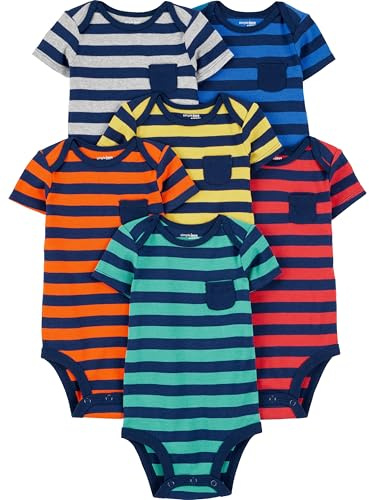 Simple Joys by Carter's Short Sleeve Bodysuit Body Bebé-Niños (Pack de 6)