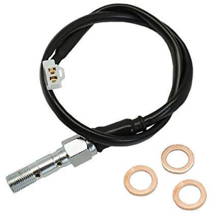 M10 x 1,00 mm Delantero Trasero Freno hidráulico pinzas de freno Bomba de cilindro Interruptor de luz de freno con doble tornillo hueco para Roller ciclomotor Dirt Pit Bike ATV Yamaha
