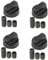 Kit de 4 mandos universales para cocina a gas, color negro, con injerto 6-7 – 8 mm, 4 unidades