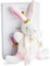 Doudou et Compagnie - Attache Tétine Doudou Lapin avec Etoile - Collection Perlidoudou - 15 cm - Blanc/Rose - Attache Sucette avec Boîte Cadeau - Idée Cadeau Naissance Bébé - DC3510