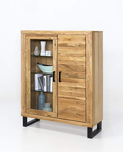 Massivmoebelversand.de Highboard Tido XL Wildeiche teilmassiv geölt