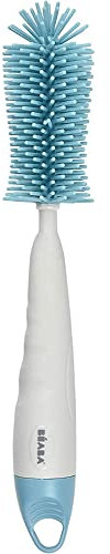 BÉABA, Cepillo para biberón. Silicona ultra flexible, Punta Suave y Texturizada, Tetinas limpias para biberones y pequeños accesorios, Mango Ergonómico