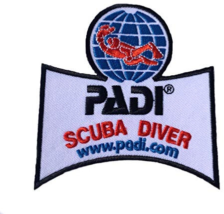 PADI Aufnäher, Motiv: Taucher, 90 mm, bestickt