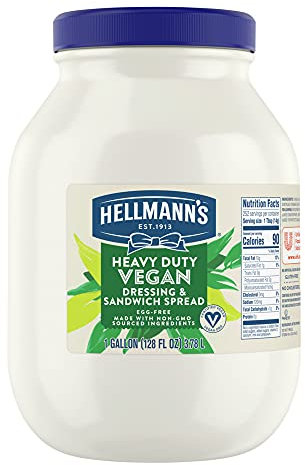 Hellmann's Robustes, veganes Mayonnaise-Glas, cremige Mayo auf Pflanzenbasis, Gewürze für Salate und Sandwiches, eifrei, 3,6 l, 1 Stück