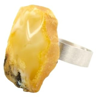 Schmuck mit Seele Ring Bernstein GELB Sterlingsilber 925 UNIKAT R132