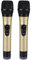 Wireless Handheld Microphone, 1-to-2 Universal VHF Wireless Dynamic Karaoke Microphone with Receiver for Voice Amplifier, PA System, Church(Gold)