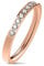 Bungsa 54 (17.2) rosegoldener Damen-Ring schmal 8 Kristalle Edelstahl rosé für Frauen