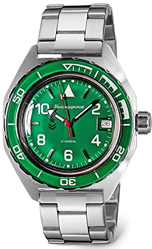 VOSTOK Komandirskie 650858 K-65 russische Militär-Armbanduhr, automatisch, Stahlarmband B