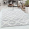 Carpetsale24 Teppich Wohnzimmer Hoch-Tief Effekt 3D Kariert Design Grau 140 x 200 cm - Hochflor Teppich Schlafzimmer Rauten-Boho Teppich Pflegeleicht und Weich - Elegante Teppiche für Küche Esszimmer