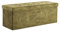 HNNHOME Samt-Bettbank, Sitzbank, Ottomane, Spielzeugtruhe mit Deckel, zusammenklappbare Aufbewahrungstruhe, für Wohnzimmer, Schlafzimmer, 110 x 40 x 40 cm, Olivgrün, Extragroß
