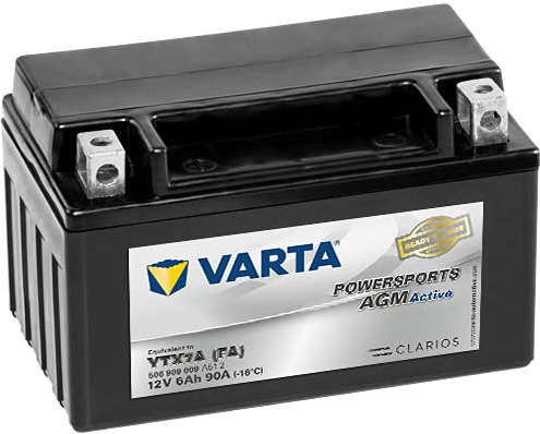 Bateria Moto YTX7A-BS AGM Active 12V 6 AH 90 A. Vida útil 3 veces más larga.