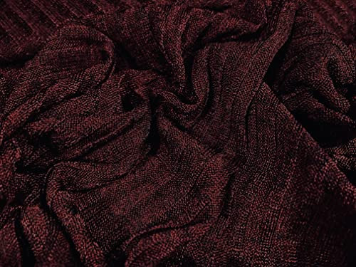 Elastan-Stretch-Jersey-Stoff, Meterware, Melange Slub – Burgunderrot