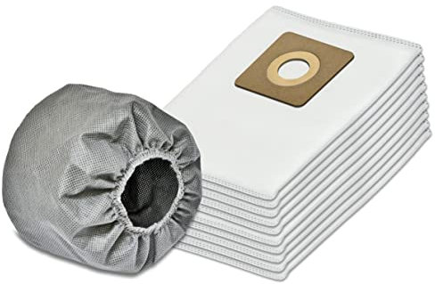 Invest - Lot de 10 sacs filtrants de rechange, compatibles avec Bosch AdvancedVac 20, Bosch UniversalVac 15 - Blancs