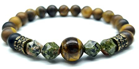 Nahle | Tigerauge Armband | Naturstein Stretch- Armband | handgemachtes Perlenarmband | mit edler Schmuckschachtel