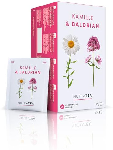 Nutra Tea Chamomile & Valerian Tea | Valerian Root Teabags For Sleep & Relaxation - Bedtime Tea & Sleep Teas For A Restful Night - 60 Individual Wrapped Bags - Herbal Infusion (3 Pack)