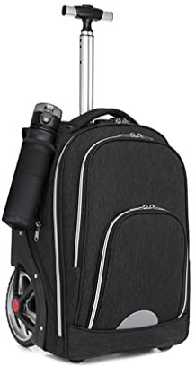 FEEIMOL Cartable a Roulette Garçon Fille Sac à Dos avec roulettes Cartables à roulettes Sac à Dos Enfant Cartable Scolaire Trolley Sacs Scolaires (Noir)