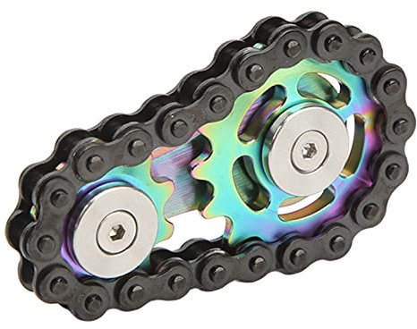 Kufoo Fingertip Fahrradkette Edelstahl Mechanisches Sensorisches Spielzeug Heikles Metall Sensorisches Spielzeug Abnehmbare Reisegröße (Bunt)