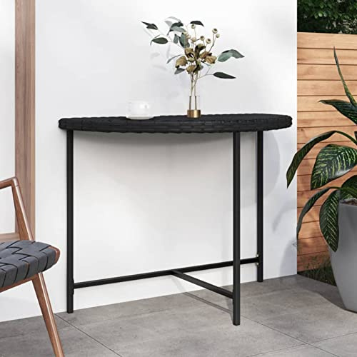 ZEYUAN Gartentisch, Bartisch, Balkontisch, Balkonmöbel Kleiner Balkon, Balkon Tisch, Beistelltisch, Schwarz 100x50x75 cm Poly Rattan