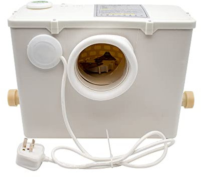 LeTkingok 220V Toilettenwasseraufzug Kellerhebepumpe, Abwasserpumpe Abwasser Toilettensystem mit zwei Abwasserlöchern (Waschbecken)