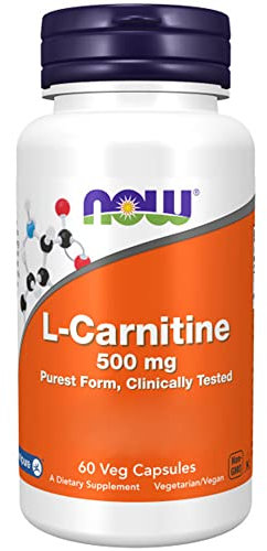 Now Foods L-Carnitine, 500mg, Carnipure®, 60 Vegan Capsules, Gluten Free, Vegetarian, Soy Free, Non-GMO