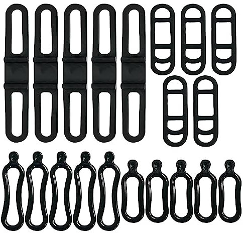 TAFACE 20 Stück Fahrrad-Silikonband, Fahrradlicht-Elastikband, Taschenlampen-Montagehalterung, Fahrradzubehör, Geeignet für Fahrradlicht, Taschenlampe, Kilometerzähler (schwarz)