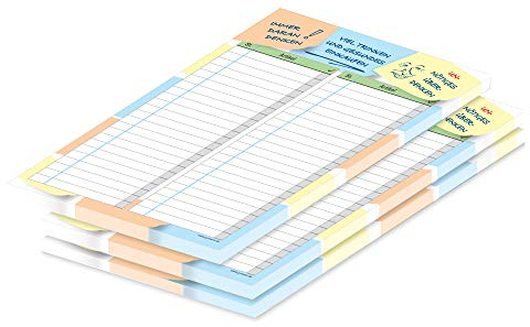 PRICARO Einkaufsliste Notizen, magnetisch, bunt, A5, 50 Blatt, 3 Stück