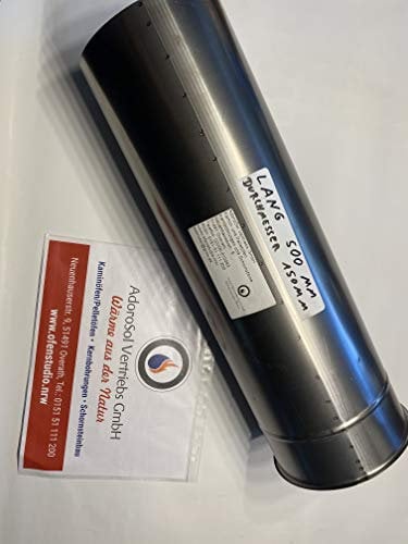 AdoroSol Vertriebs GmbH Mauermuffe Wandfutter Ø150mm 500mm kürzbar Doppelwandfutter für Rauchrohr Ofenrohr Kaminrohr