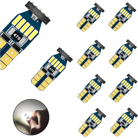 YOUNLEN 10 piezas W5W T10 194 LED, Canbus sin errores, DC12V, 320LM,3W,15SMD 2016 Chips,6500K W5W Coche 168 Bombillas LED, luces interiores de coche, luces LED interiores de coche, luz de techo