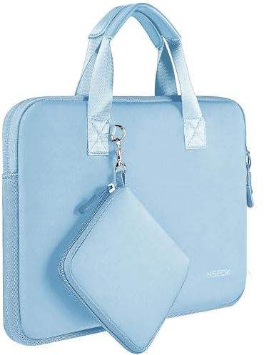 Laptop Hülle 14 Zoll mit Kleiner Tasche, Neopren-Computertasche, kompatibel mit MacBook Pro 14 M4/M3/M2/M1 (2025–2021), MacBook Air/Pro 13 und den meisten 14-Zoll-Notebooks,Himmelblau