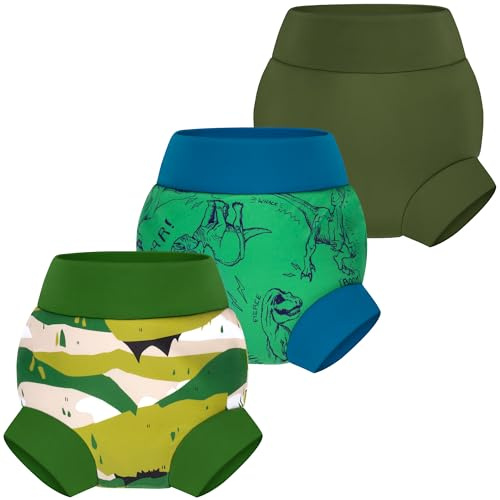 BIG ELEPHANT Baby-Schwimmwindeln 3er-Pack, Verstellbar | Wasserdicht, leicht zu reinigen, für Jungen und Mädchen von 6 Monaten bis 6 Jahren, Pool, Strand und Babyschwimmen