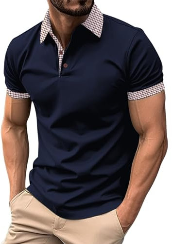 Men's Polo Shirts Quick Dry Polo Golf Tops Short Sleeve Casual Work Polo T-Shirt with Pocket Gym t Shirt Mens tee Shirt Blouse Men Personalised Long Sleeve Mens Vests