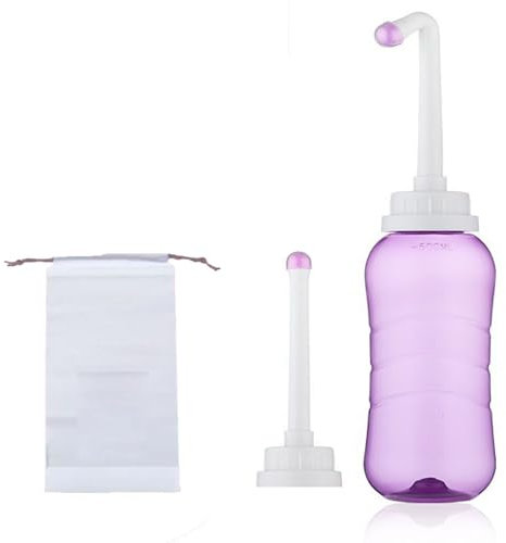 Peri Bottles for Postpartum Care, 500ml/16.9oz Perineal Bottle, Douche Bottles for Women, Portable Bidet Upside Down Peri Bottles for Perineal Cleansing After Birth,Purple