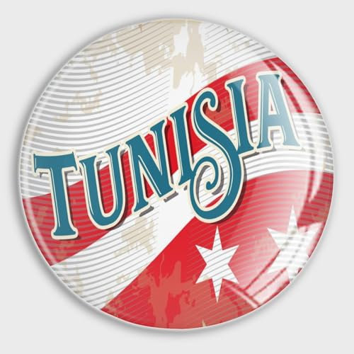 Kühlschrankmagnete mit Tunesien-Flagge, Tunesien, Kühlschrankmagnete, Glas, Kühlschrankmagnete für Whiteboard, Küche, lustiger Aufkleber für Heimdekoration, Büro, Schließfach
