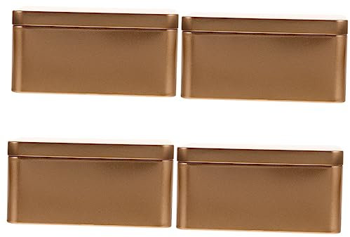 PHENOFICE Rechteckige Metallbox Aus Weißblech Mit Deckel Tragbare Tee Und Süßigkeitendose Kleine Aufbewahrungsbox Für Trockene Lebensmittel Und Schmuck