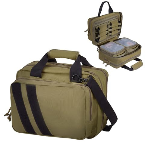 VEVOR Borsa Per Armi da Fuoco Per Caccia, Borsa per Fucile Capienza 2 Pezzi, Zaino per Fucili con 2 Pezzi 6 Scomparti per Caricatori, Zaino per Utensili per Caccia all'Aperto, Borsa Marrone