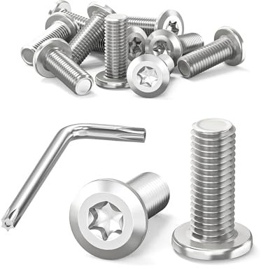 Dayalo Flachkopfschrauben, M8 Schrauben Flachkopfschrauben, Edelstahl A2 V2A, Torx Schrauben, Maschinenschrauben mit Torx Schlüssel, Vollgewinde, M8x20mm, 10 Stück