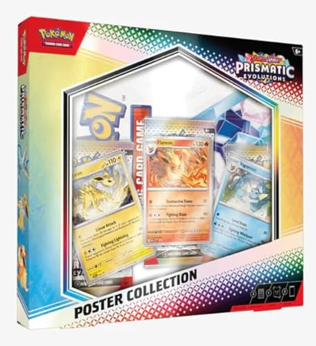 Prismatic Evolutions Poster Collection ENGLISCH | Pokémon TCG - Scarlet & Violet 8.5 | 3 Boosterpacks + 3 Promo-Karten + Poster | Mit Heartforcards® Versandschutz